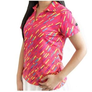 NWT Yatta Golf Gimme Confetti Women's Golf‎ Polo Shirt Size XXL